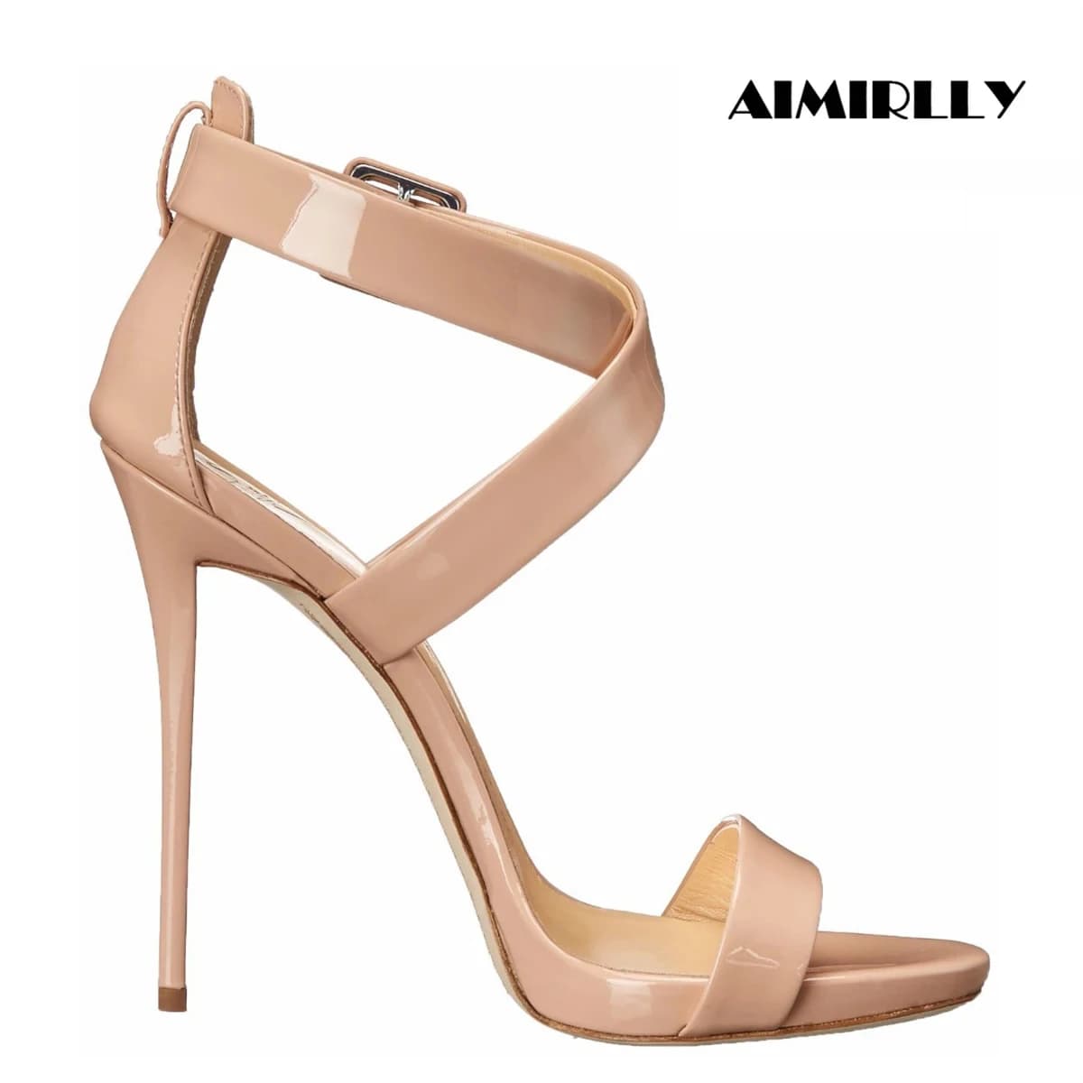 Aimirlly Sandali da donna con cinturino incrociato e tacco alto, scarpe da lavoro con punta aperta e tacco a spillo