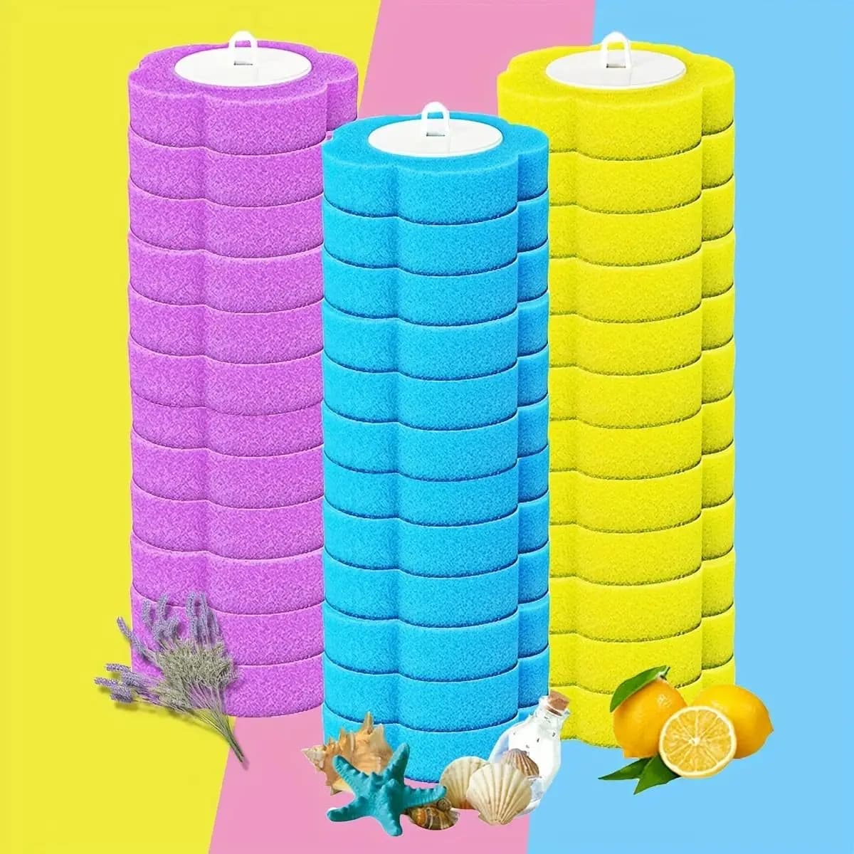 Testine di Ricambio per Spazzola WC Monouso Senza Foratura, Testine Sostitutive Antibatteriche e Lavabili con Set di Pastiglie Detergenti