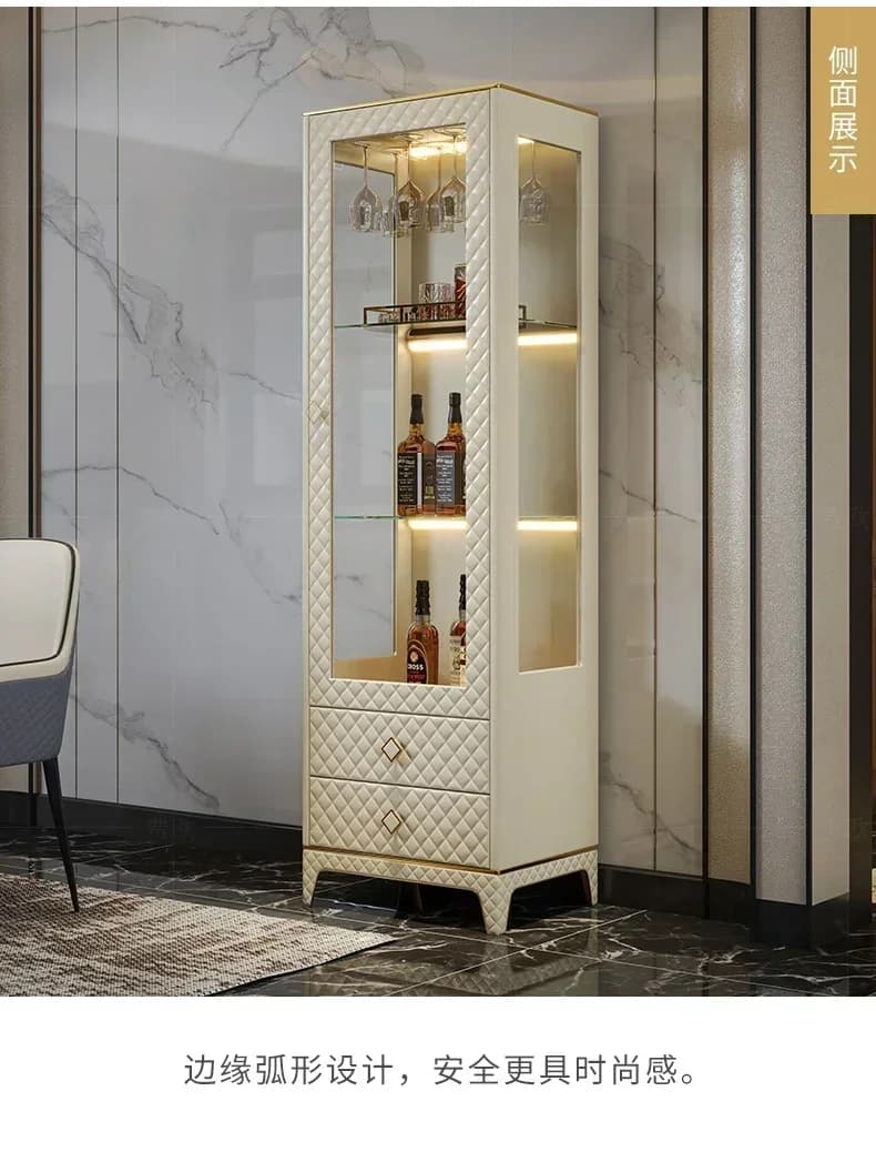 Mobiletto portabottiglie in vetro di lusso leggero da posizionare a parete Armadietto personalizzato Soggiorno Libreria italiana postmoderna di alta gamma Y
