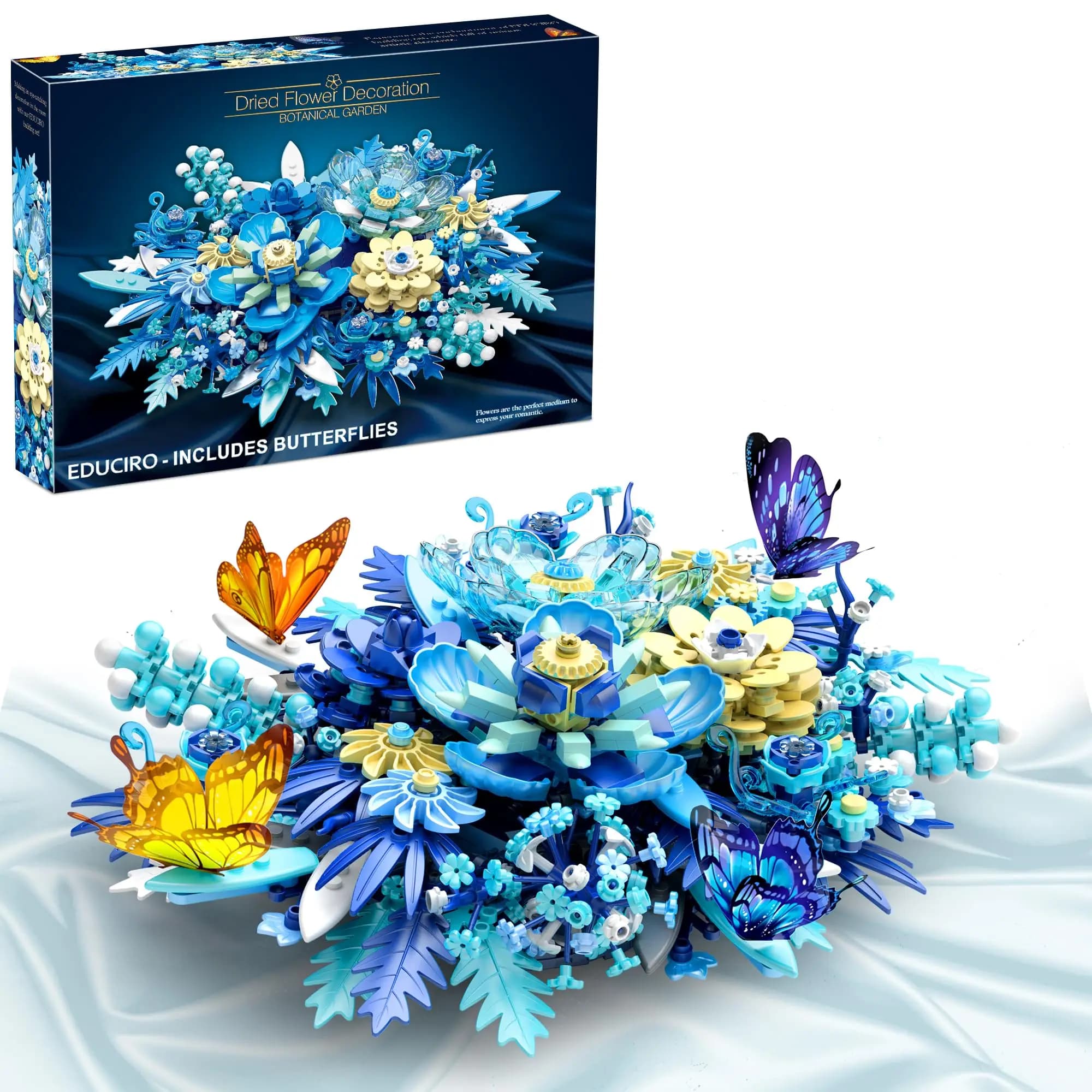 965 pz palline fiori set da costruzione blocchi di costruzione creativi mazzi collezione botanica regali per adulti decorazioni da tavolo o da parete
