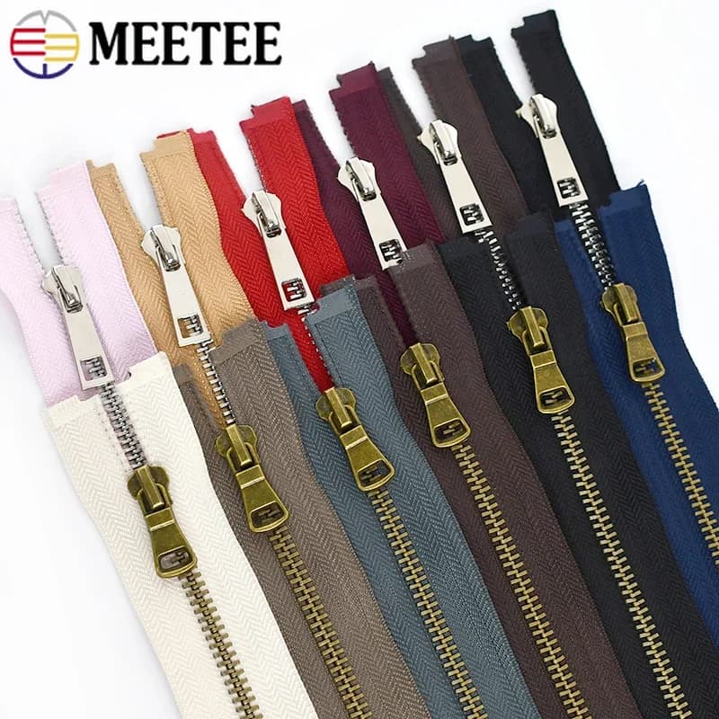 4/10 pezzi 5 # Cerniera in metallo 40-80 cm Cerniere open-end Zaino Giacca Tasca per indumenti Decor Kit di riparazione cerniera Accessori per cucire fai da te