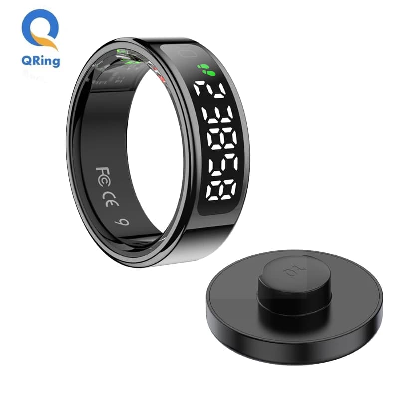 Anello Intelligente R11 per Uomo e Donna con Schermo e Funzione Touch, Ricarica Wireless, Gestione della Salute, Impermeabile IP68 e 5 ATM per Android e iOS