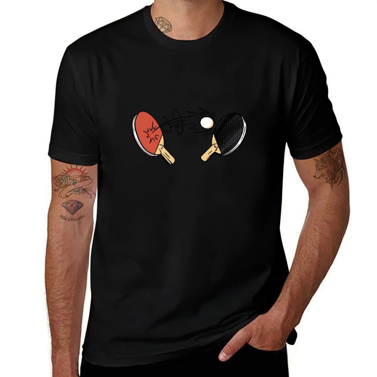Table tennis table tennis racket T-Shirt Breathable Lightweight Summer Top