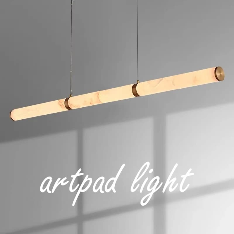 Lampade a Sospensione in Finto Marmo per Soggiorno e Sala da Pranzo, Lampada Pendente Lunga in Resina per Bancone Bar, Illuminazione Interna per Villa