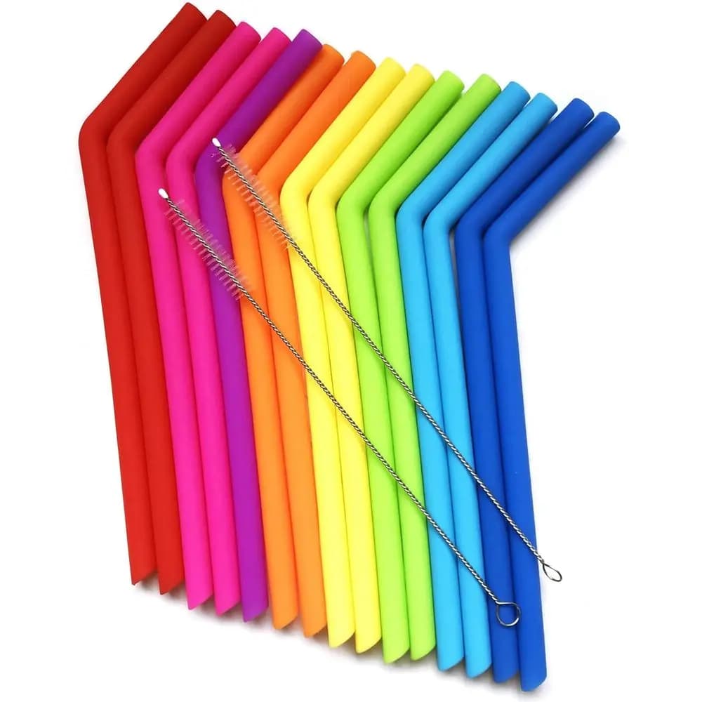Bicchieri in Silicone Riutilizzabili - Misure da 30 e 20 oz, Flessibili, Facili da Pulire, Include 2 Spazzole, Senza BPA, Senza Odori di Gomma