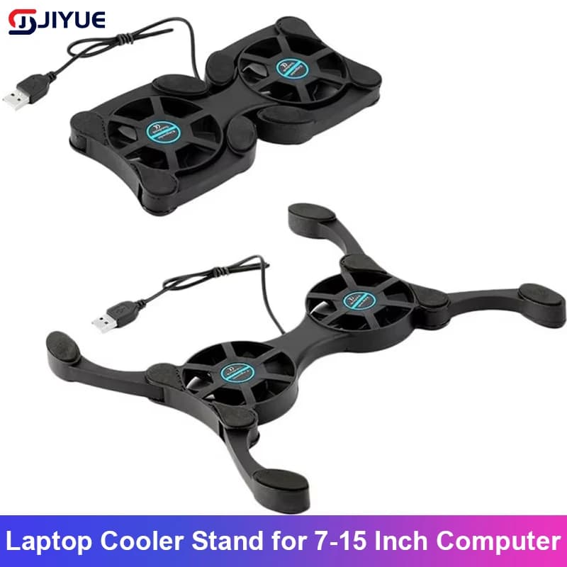 Folding Octopus Laptop Cooler Stand With 2 Fans Adjustable Height Portable Notebook Cooling Pad For 7-15 Inch Computer