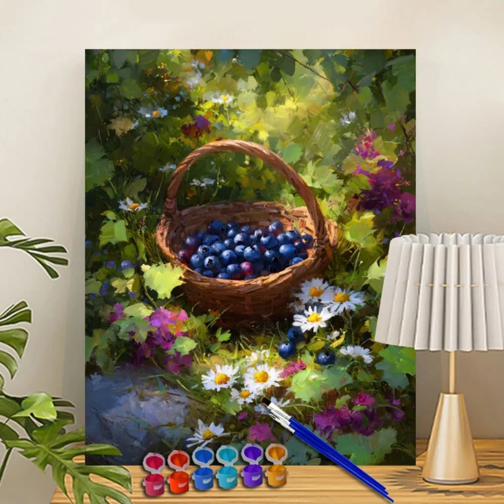 Painting By Numbers Wild berries Acrylic Paint Canvas Dropshipping Portrait Family Children Photo Christmas gifts