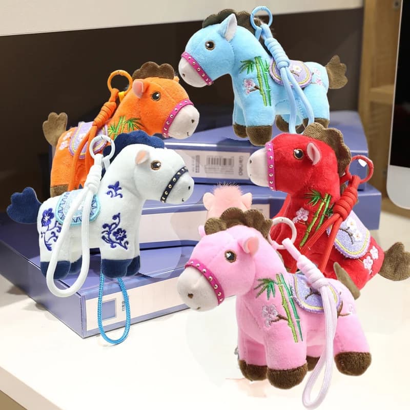 Portachiavi in peluche a forma di pony XY, nuovo, simpatico, da 15 cm; Ciondolo per borsa da studente e porta chiavi a forma di cartone animato, regalo