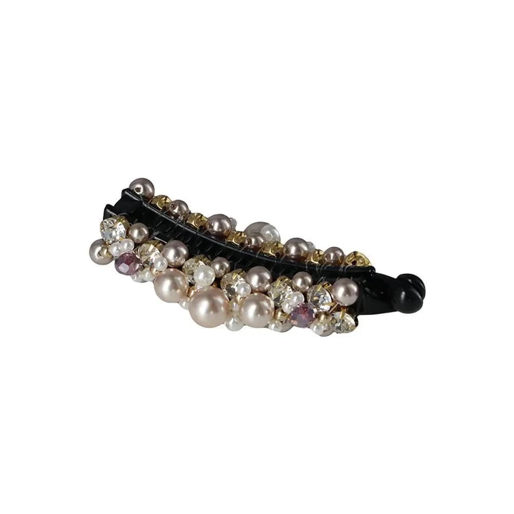 Fashion Headwear Geometric Plastic Women Hairpins Hair Crabs Vertical Clip Pearl Banana Clips Hair Claws