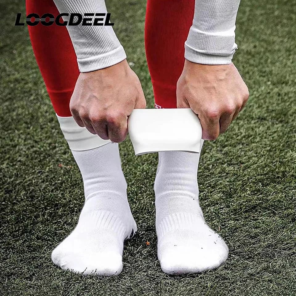 Loogdeel 1 pair of football parastinchi with silicone strap, sticker, practical parastinchi for football, race, cycling, sport
