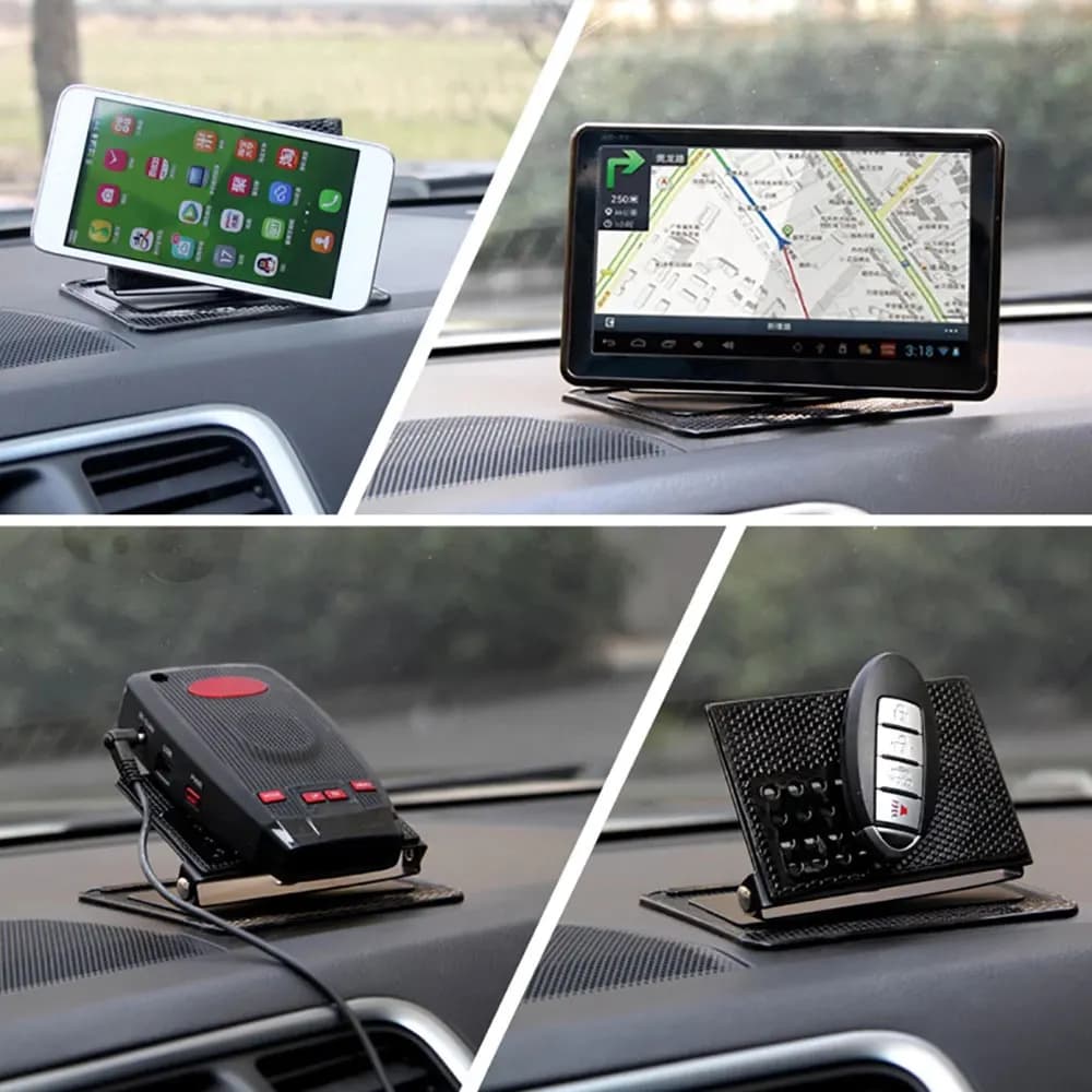 Ornamento per auto Supporto per telefono girevole a 360 gradi in silicone Tappetino antiscivolo Cruscotto dell'automobile Tappetino adesivo ad angolo regolabile per la navigazione GPS