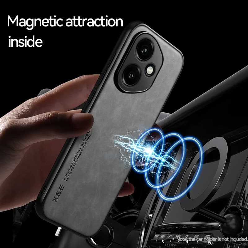 Per Honor 400 Supporto per auto Custodia magnetica Texture in pelle Custodia per telefono Honor 300 Pro Phone Coques Honor 400 Pro/Honor 400 Lite