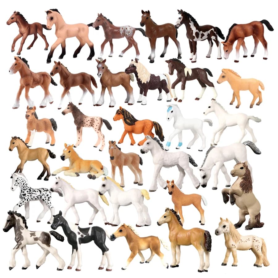 Figurina di cavallo, Animali da fattoria, Figure di pony, Cavalli giocattolo, Figurine di animali, Action Figure, Giocattoli per bambini, Regali per bambini, Educazione, Giochi da scrivania