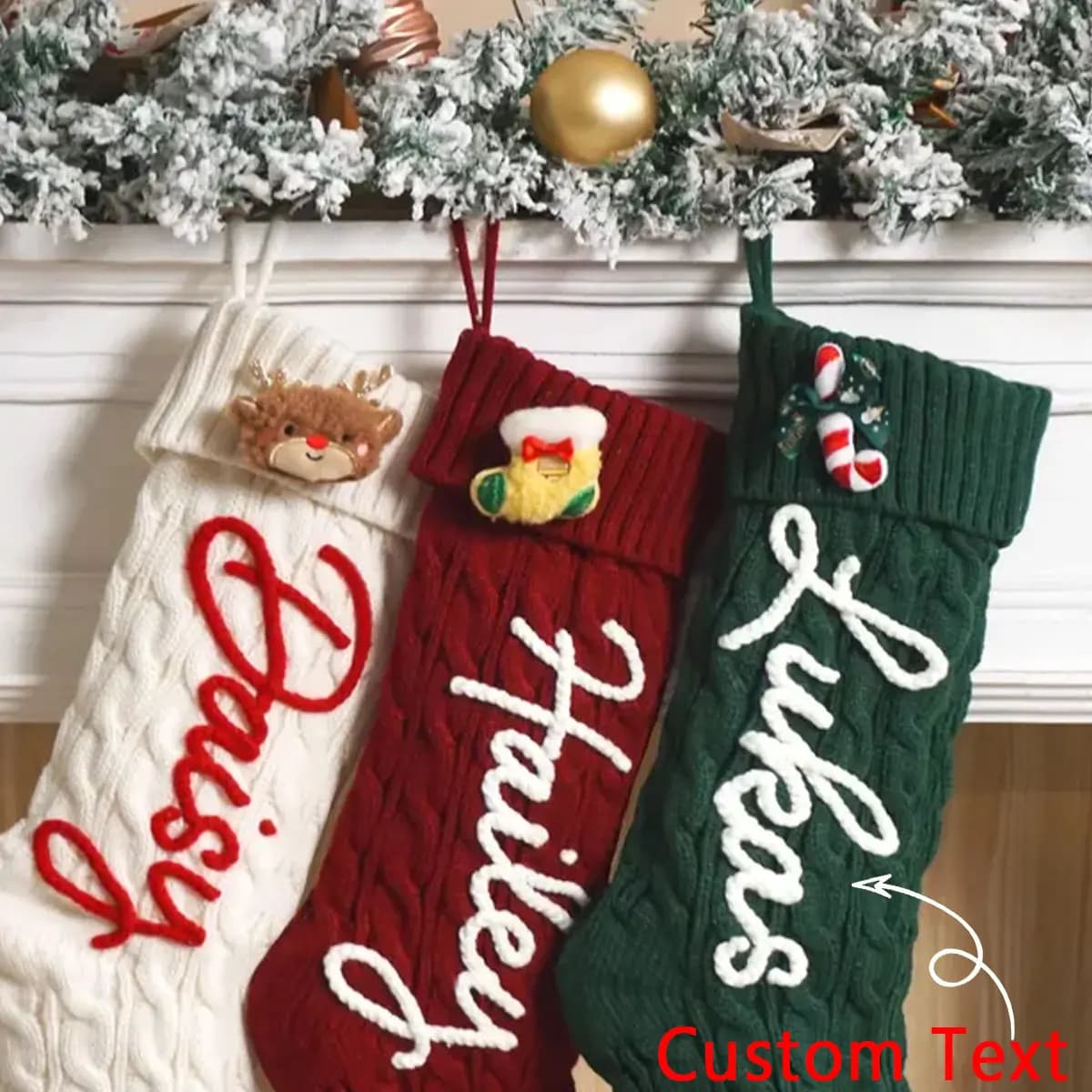 1PC Christmas decorative stockings, elk/Santa Claus/Christmas tree and other decorations, customizable letters, Christmas gifts