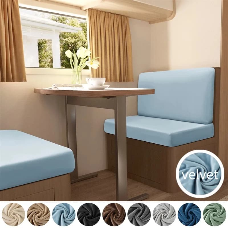 2 pcs/set Velvet RV cover sofa cover in solid color anti-dust cushions car seat covers Soft All-inclusive elasticized Camper