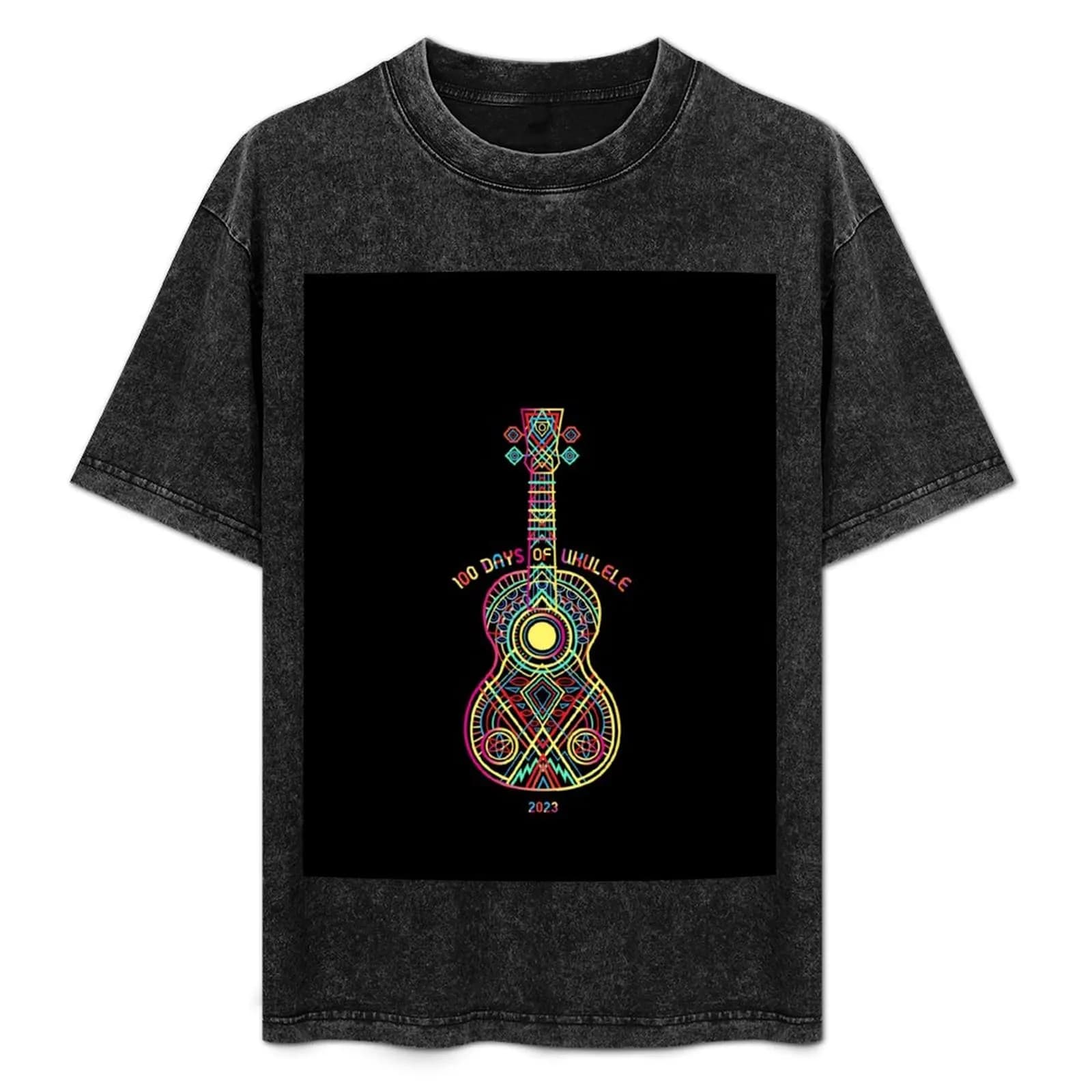 2023 String Theory 2: Sunshine (consigliato: stampa su tessuto scuro) - T-shirt 100 Days of Ukulele T-shirt casual di grandi dimensioni