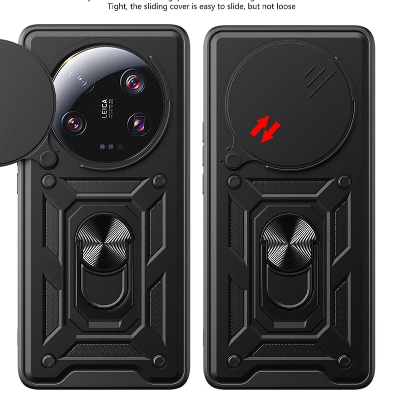 For Xiaomi 13 Ultra Case Mi 14 Ultra Cover mi 15 17 Ultra Magnetic Ring Holder Armor Phone Case Slide Camera Protect Back Cover