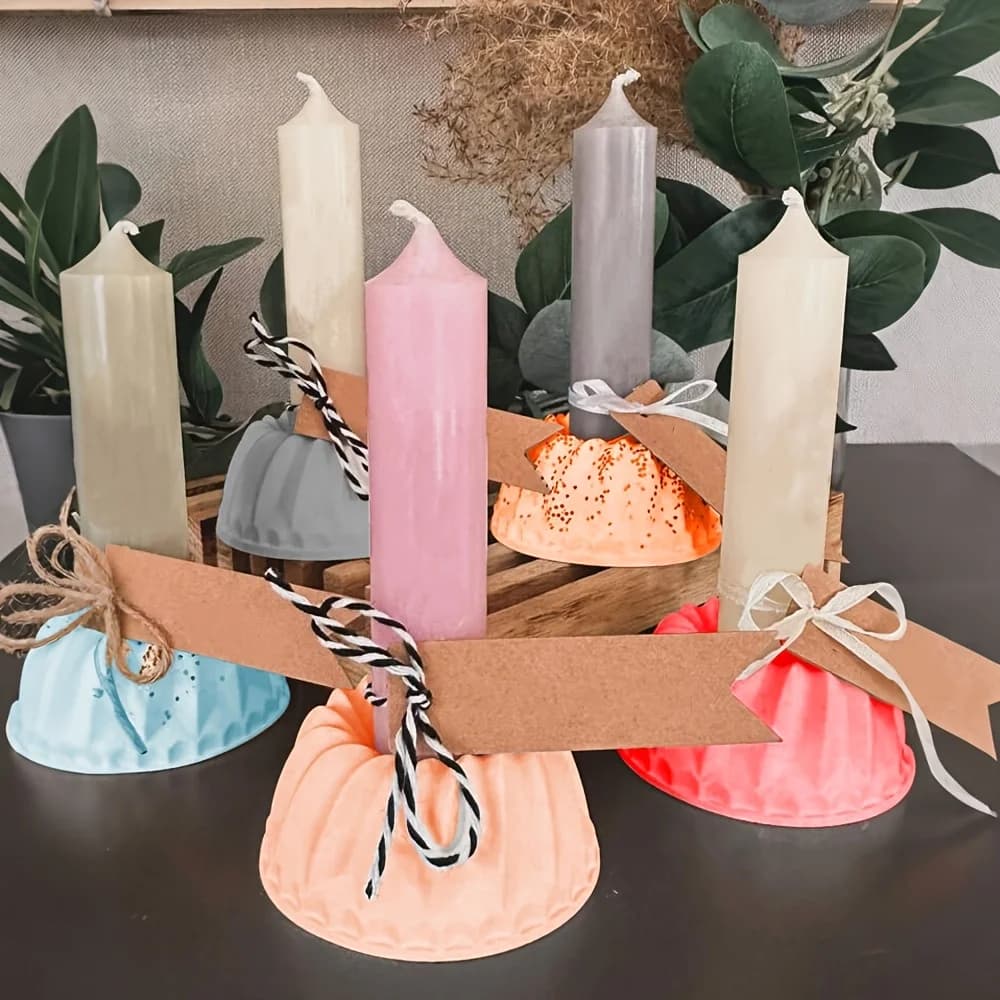 Portacandele profumato Stampo in silicone Forma geometrica Strisce rotanti Design Stile semplice Decorazione per cena a lume di candela fai-da-te Regali di nozze