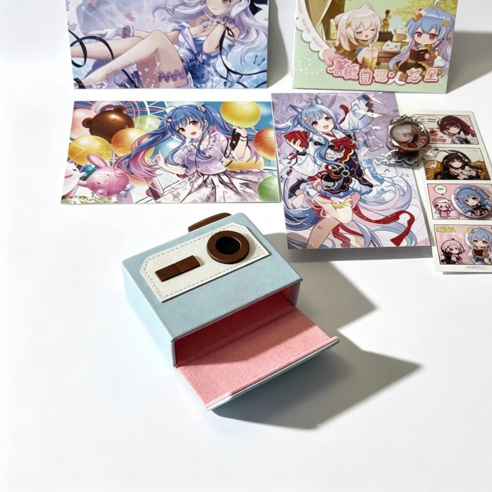 LETECIEL MARCH Earphone Storage Box Case French Imported Lambskin Material Headphone Protective Case Bags with ACG Anime Game