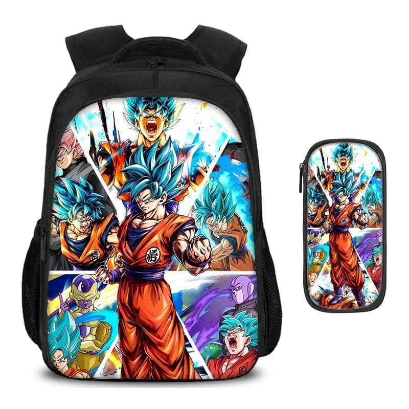 Dragon Ball Goku Anime Double layered Backpack 2Pcs/Set Child School Backpack, Pencil Bags School Bags Mochila Rucksack