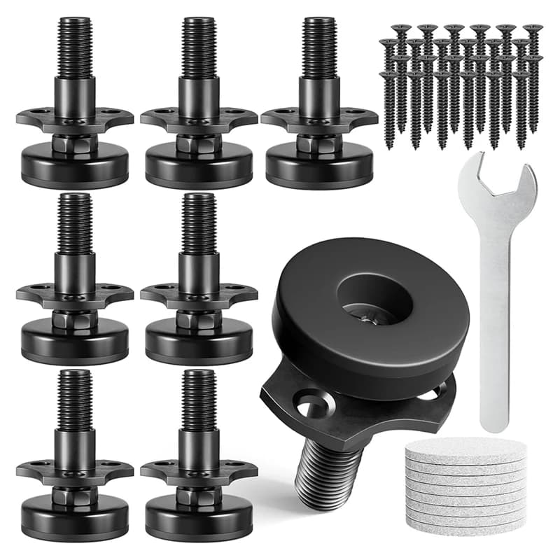 Piedini livellanti regolabili AT19, kit dadi a T con filettatura 3/8 pollici-16 Piedini da tavolo livellatori per mobili, livellatori per gambe resistenti