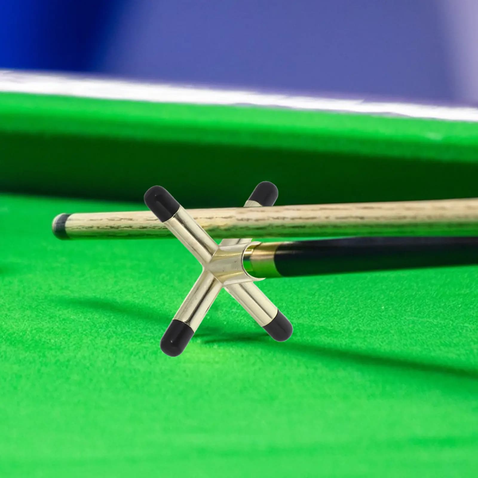 Supporto per Stecca da Biliardo in Lega Metallica, Design a Croce, Base in Gomma Stabile, Accessori per Biliardo e Snooker