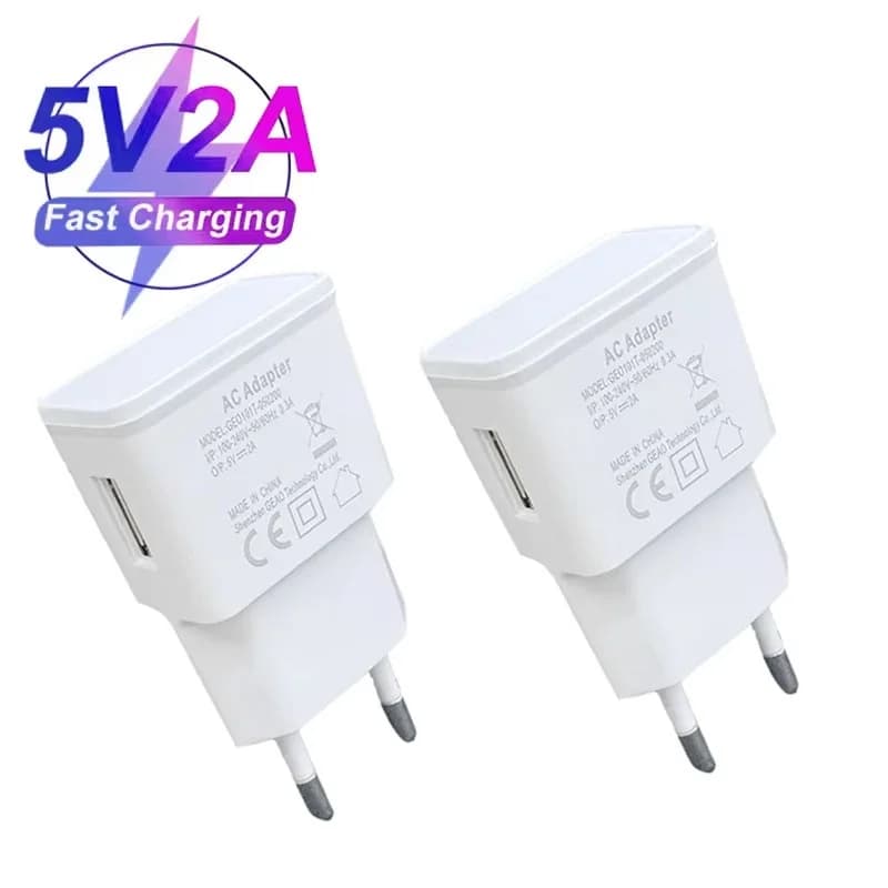 Universal EU Plug 5V1A Dual USB Charger Mobile Phone Travel Wall Power Adapter Portable EU Plug For iPhone Xiaomi Huawei OnePlus