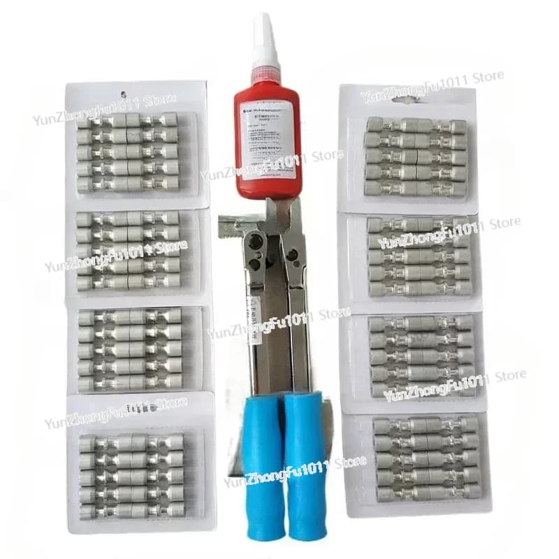 C Refrigerator Repair Tool Set - Welding-Free Composite Ring Sealing Liquid FRK Press Plier with 50/80 Pcs Lock Ring