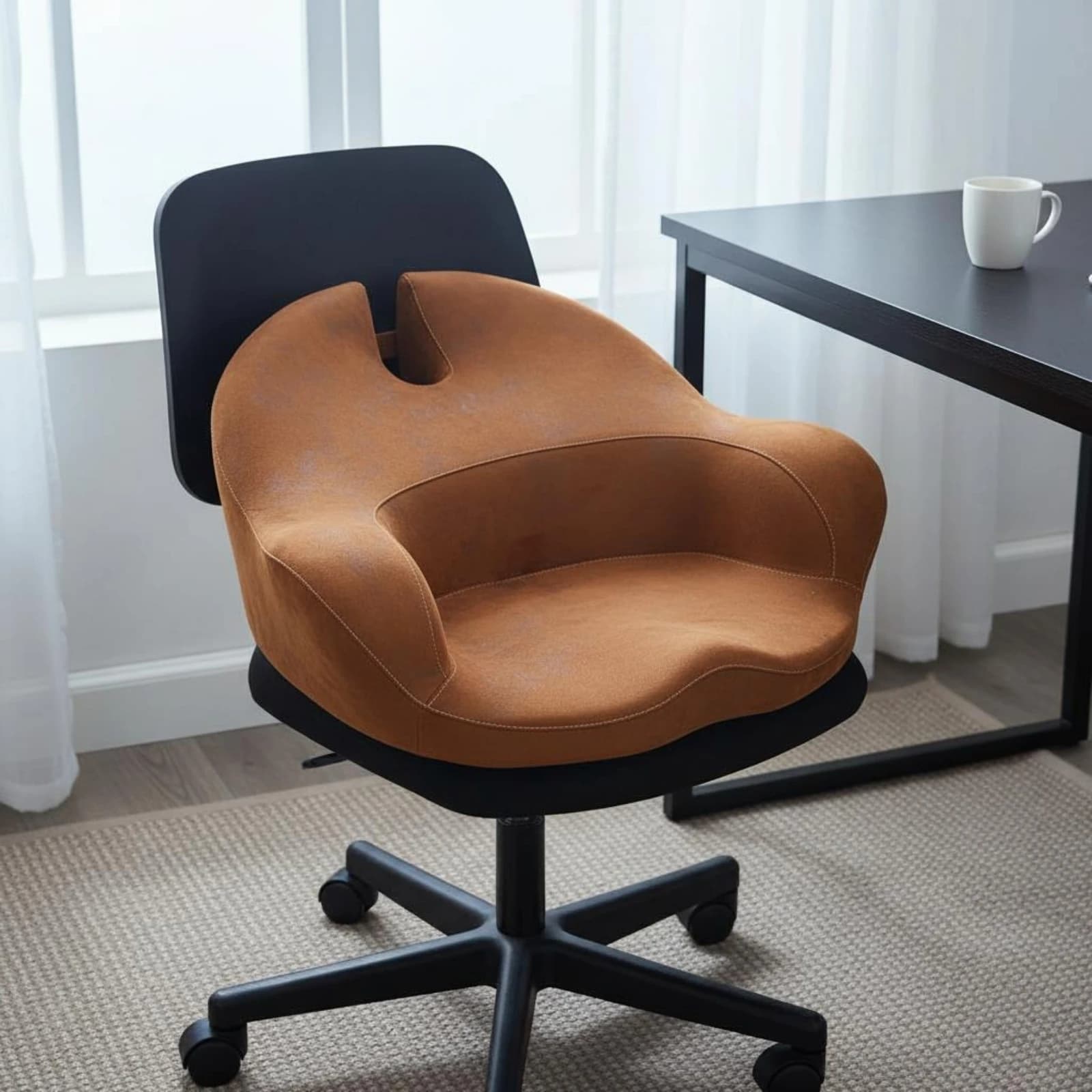 Memory Foam Seat Cushion with Backrest Thickened Faux Leather Floor Use for Studio Meditation Corner