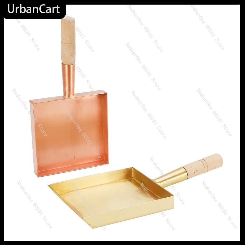 Japanese Style Tamagoyaki Pure Copper Frying Pan Red Copper Brass Square Flat Skillet Wooden Handle Nonstick Egg Omelette Pan