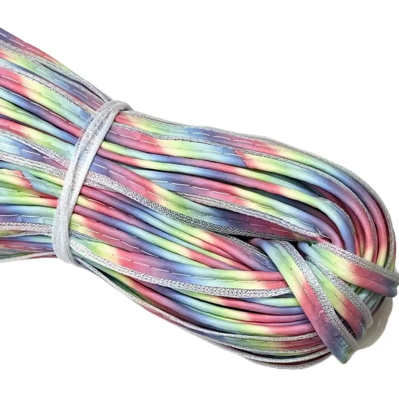 10yards Rainbow Reflective Tape Luminous Webbing Reflective Stripe Edging Strips for DIY Sewing Clothing on Garment Edge