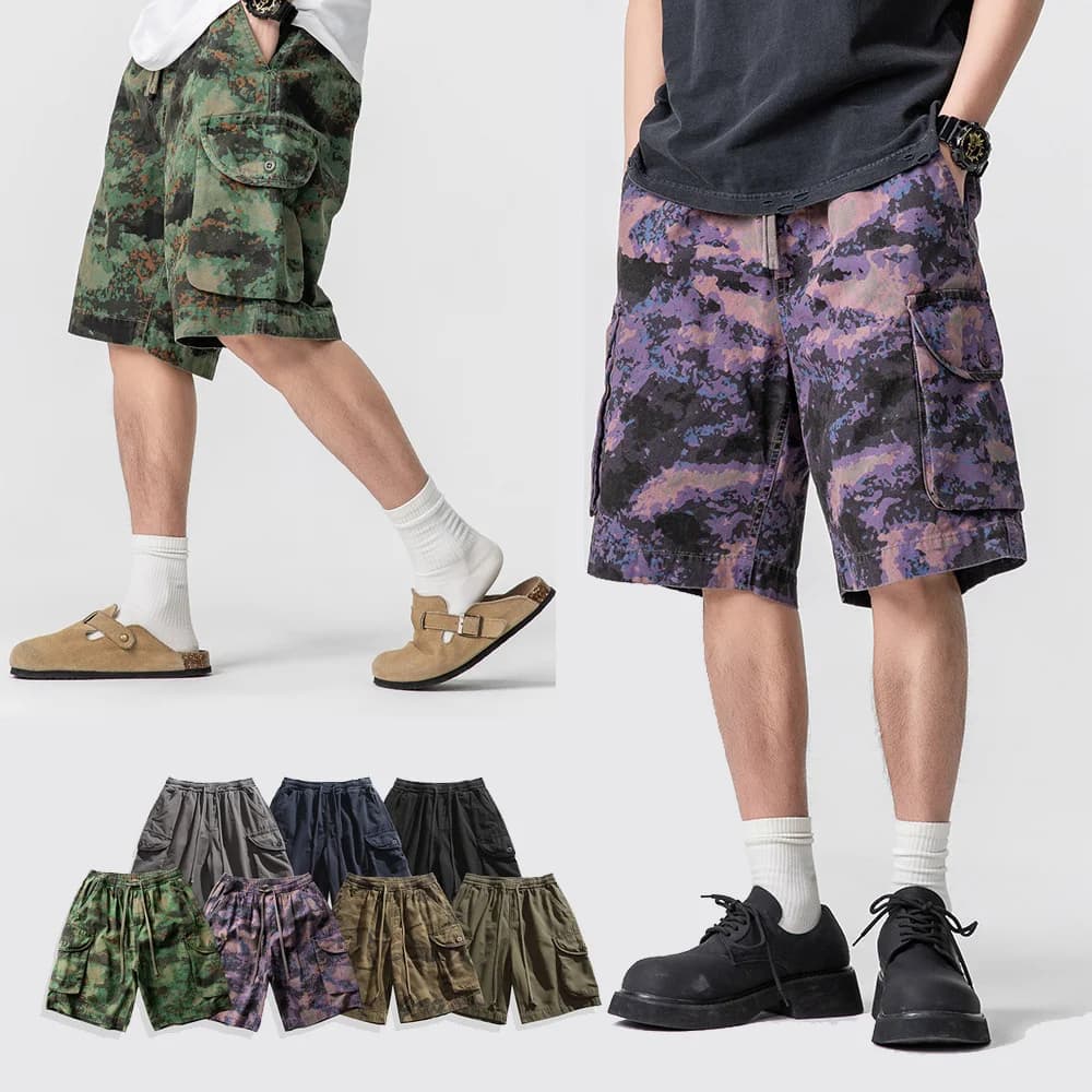 Pantaloncini cargo mimetici da uomo estivi moda streetwear allentati casual pantaloni corti da donna in cotone Techwear da esterno unisex