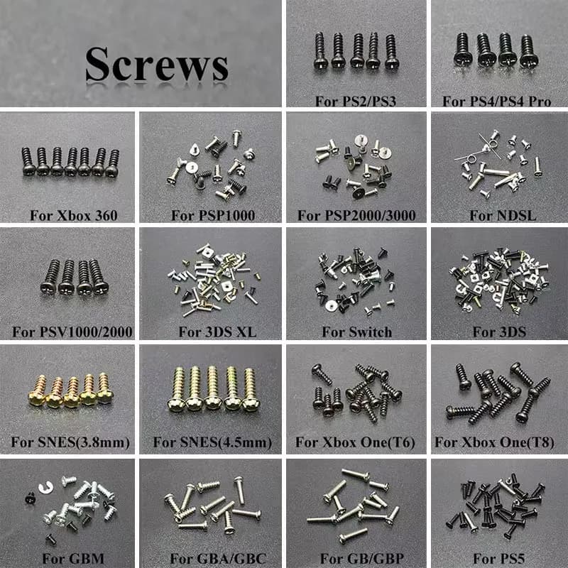 Set Replacement Screws For New 3DS XL LL Game Console For Xbox One Series S X Elite 1 2 For PSP PSV 1000 2000 For Switch Joycon