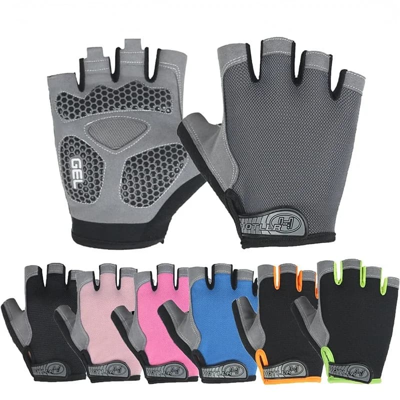 Cycling Gloves Half-Year Sports Gloves Breathable Non-slip Outdoor Gloves Shock Absorbing Lightweight and Durable Gym Training Gloves