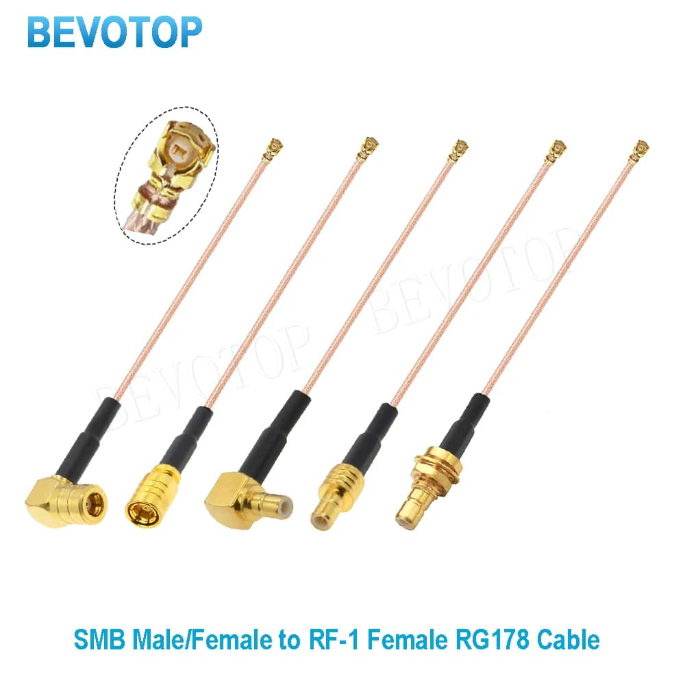 10PCS SMB Connector to uFL/u.FL-1 Female RF1.13/1.37/RG178 Cable Extension Pigtail u.FL-SMB Router Radio WiFi Antenna RF Jumper