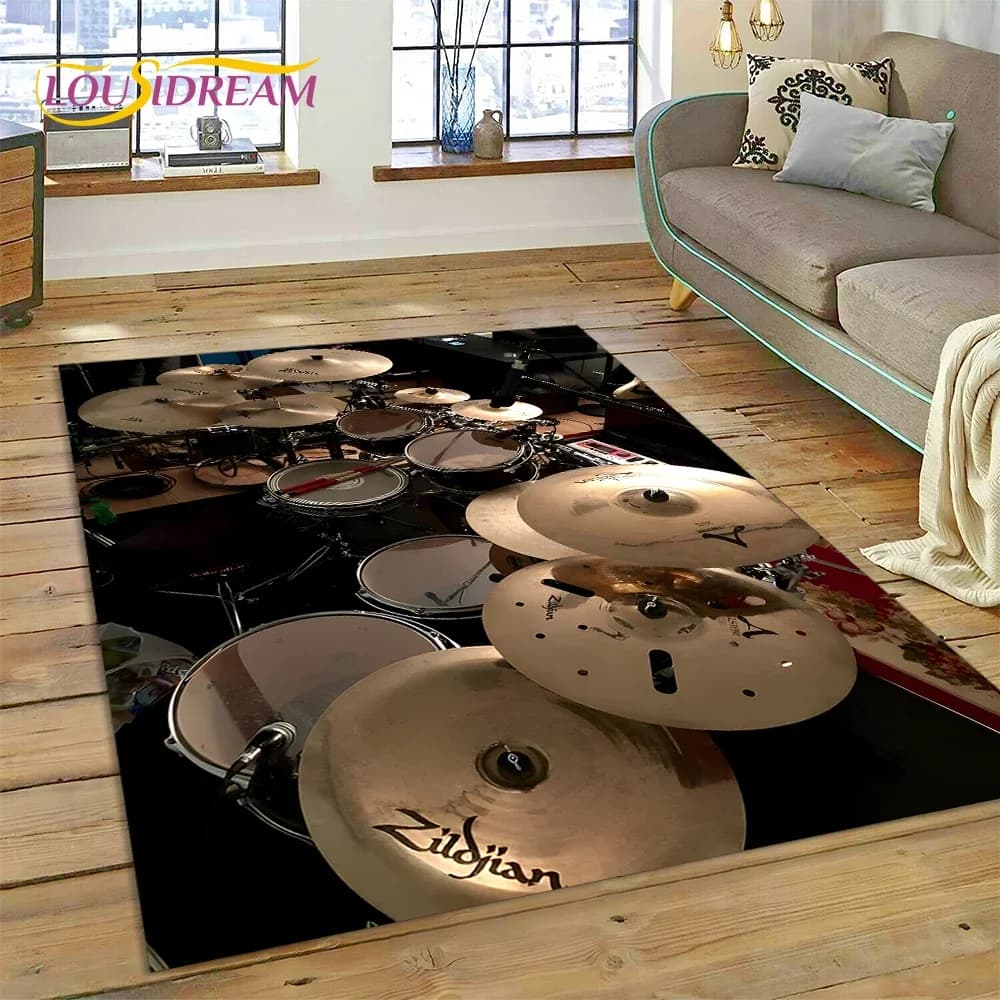 Kit batteria Strumenti musicali Set batteria Tappeto Tappeto per la casa Soggiorno Camera da letto Divano Zerbino Decor, Tappeto per bambini Tappetino antiscivolo