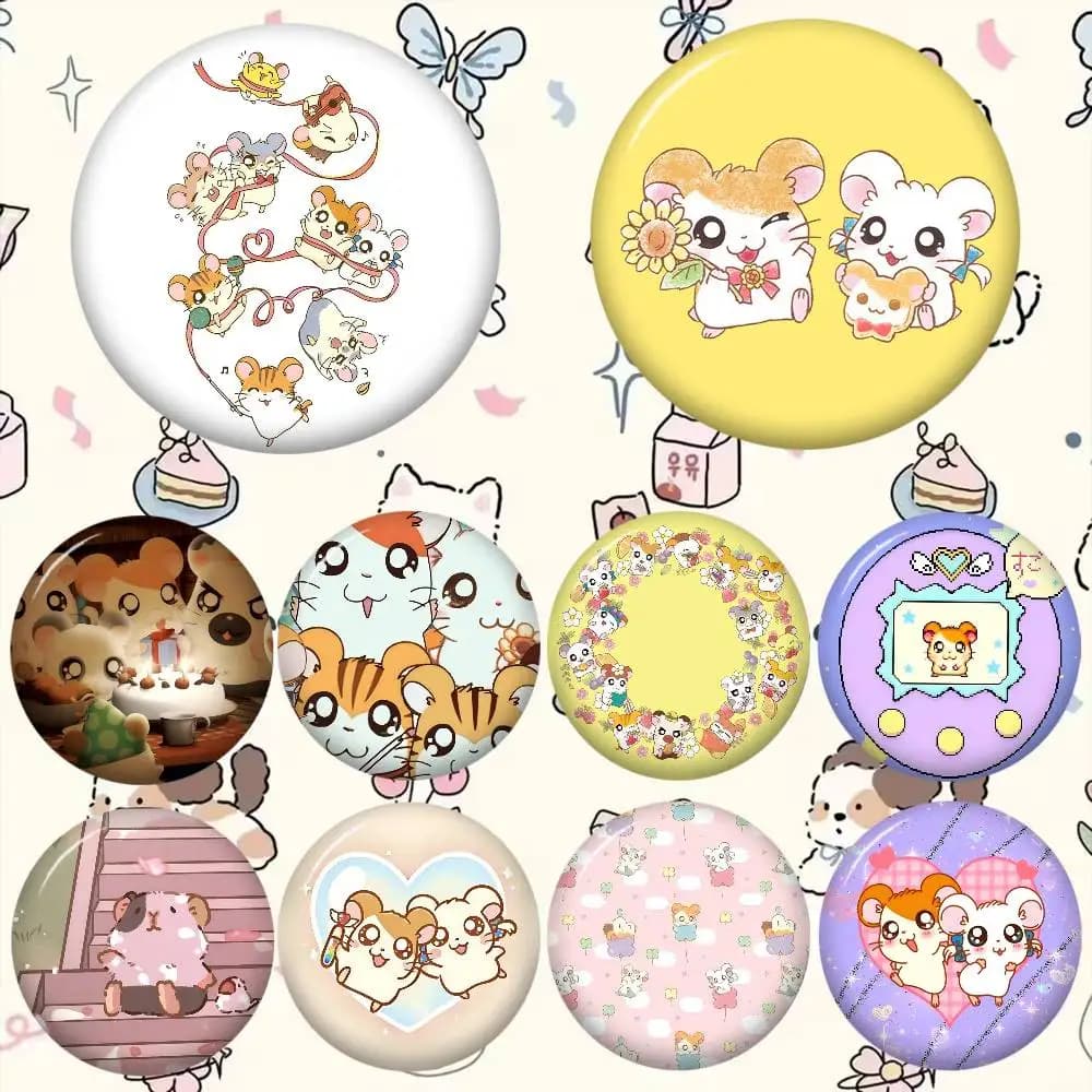 Spilla da bavero Hamtaro Hamster Anime, simpatico distintivo a cartone animato per giacca e jeans, accessorio regalo