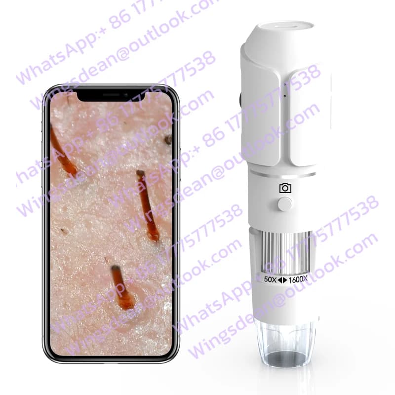 Microscopio elettronico WiFi HD 1080P per IPhone Android 1600x Telecamera per microscopio con lente d'ingrandimento di bellezza