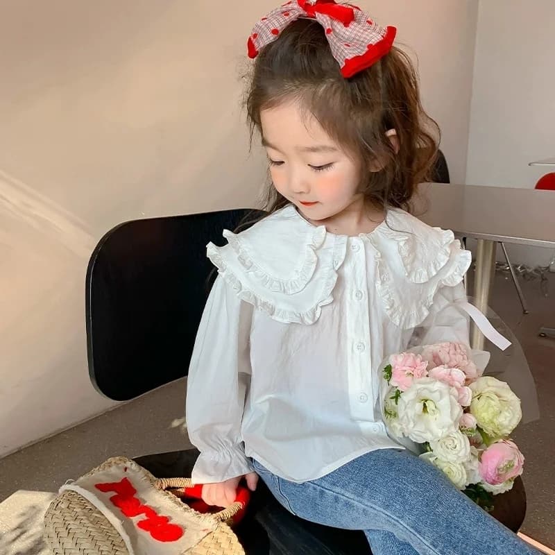 Camicie Primaverili per Bambine Disponibili, Nuova Collezione 2026, Abbigliamento per Bambini con Colletto a Bambola, Vestiti per Bambine 2-8 Anni, Regali per Bambini