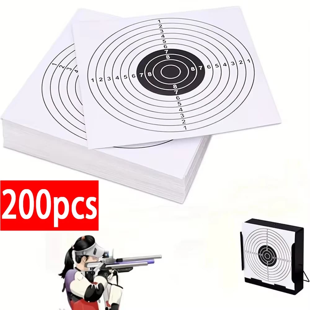 200 Pezzi Bersagli di Carta da 5,5 Pollici per Pratica di Tiro con Anelli di Punteggio per Arco, Frecce, Pistola, Fucile, Airsoft