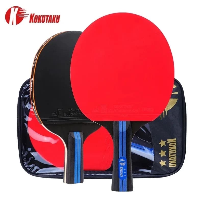 KOKUTAKU 3 stelle racchette da Ping Pong Set per principianti racchetta da Ping Pong pipistrello racchetta da Ping Pong per adolescenti Set di racchette in gomma
