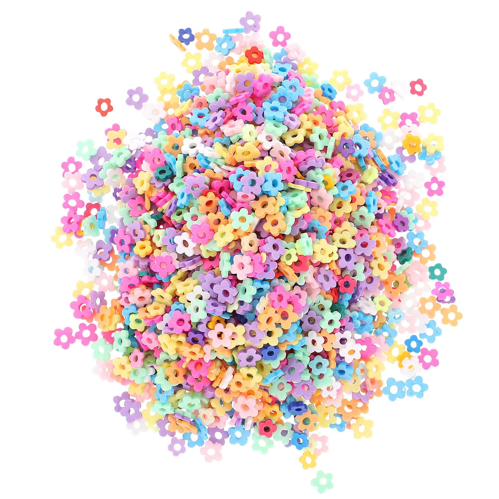 Perline Piatte Fai-da-Te in Argilla Polimerica, Fette Scavate con Design Floreale per Creazione di Bracciali, Collane, Gioielli e Decorazioni Artigianali in Argilla Bianca