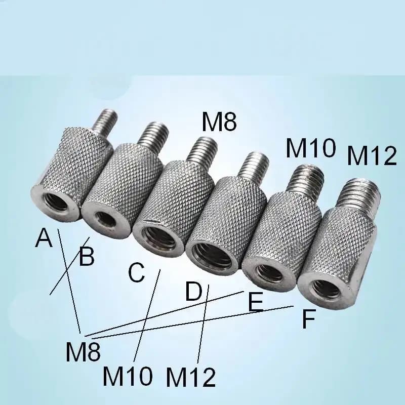 CA103 Solo 1 Pezzo Connettore Adattatore per Palo Rete da Pesca in Acciaio Inox 304 M6*1 M8*1.25 M10*1.5 M12*1.75 1/2 5/16 Metrico Britannico BSW