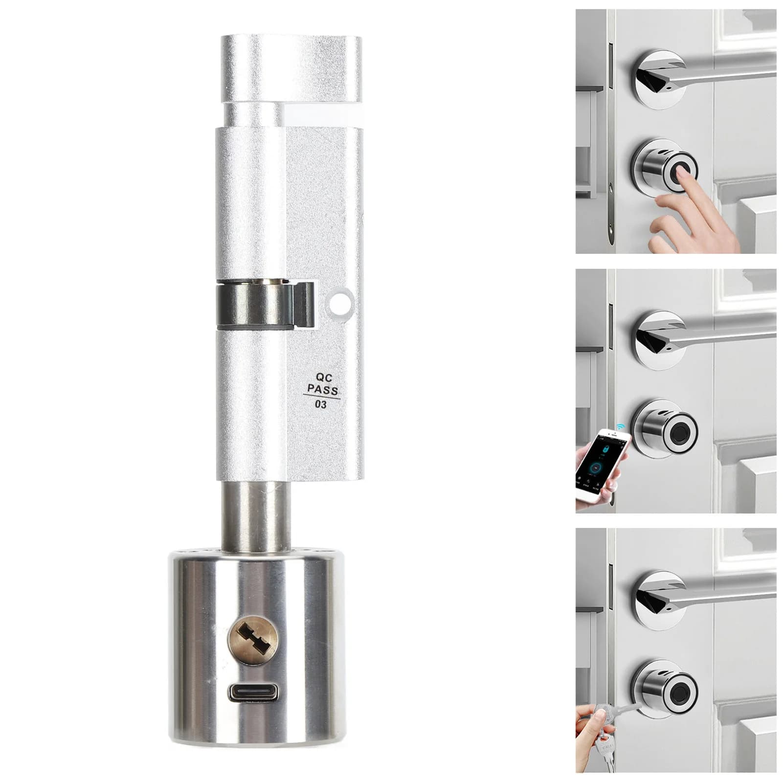 Blocco interno con impronta digitale Riconoscimento rapido Basso consumo energetico Controllo app Smart Lock per la sicurezza domestica