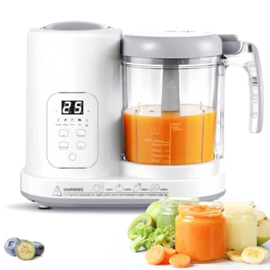 Robot da Cucina Professionale per Bambini: Vaporiera e Frullatore 4 in 1 con Funzione di Autopulizia per Pasti Sani di Neonati e Bambini