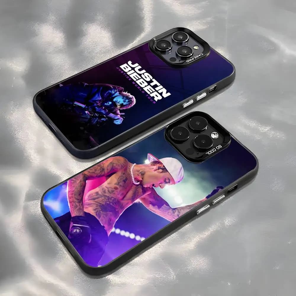 Custodia per telefono J-Justin Bieber alla moda per iPhone 11 12 13 14 15 16Pro Max Plus Proteggi la copertura del telefono placcatura