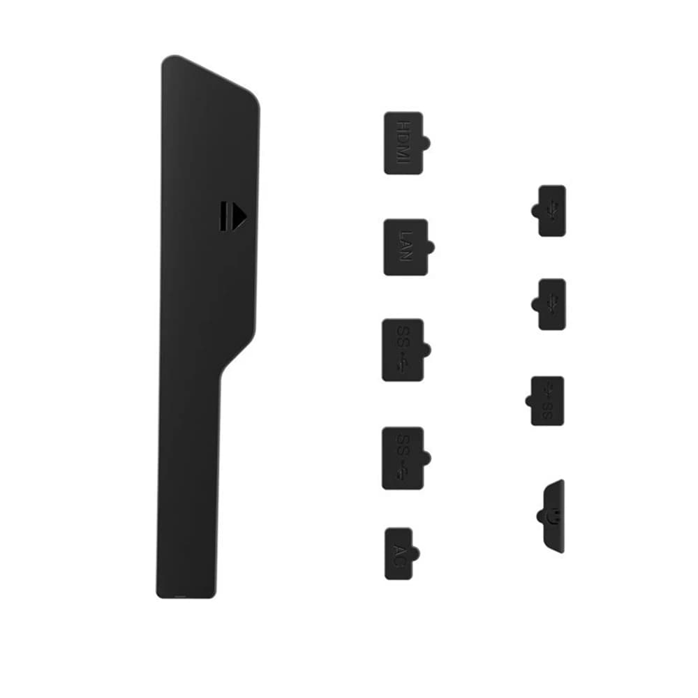 Set di 9 Tappi Antipolvere Neri per PS5 Slim, Protezione in Silicone Antipolvere, Filtro Antipolvere per Console di Gioco Sony PS5 Slim