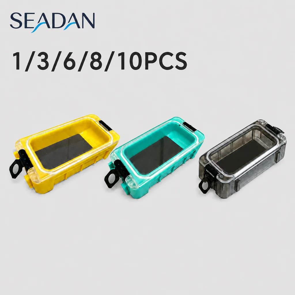 SEADAN Free Splicing Magnetic Fishing Bait Box, Luminous Waterproof Mini Hook Storage Box for Ultralight Lure Fishing Tackle