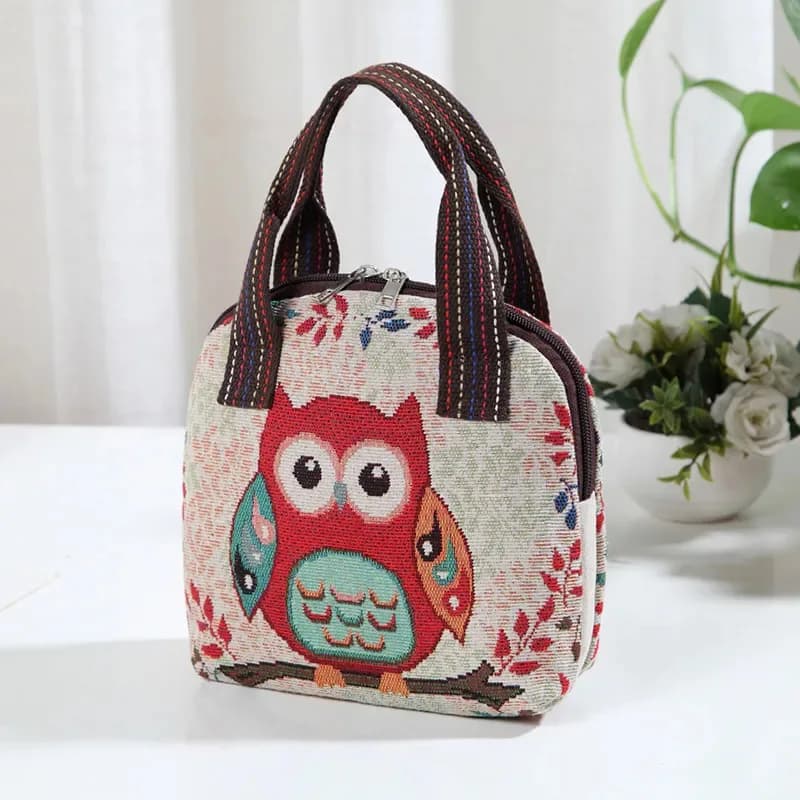 Borsa con manico superiore con ricamo a farfalla Borsa piccola per riporre il telefono Borsa da donna in tessuto con cerniera Borsa in tela