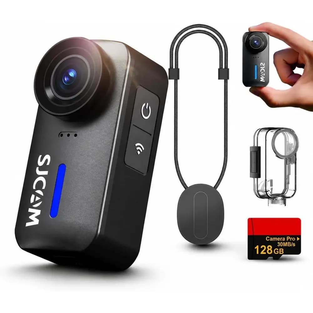 Videocamera d'azione 4K Ultra HD con 128GB, 170° ° Campo Visivo, Stabilizzazione a 6 Assi, Impermeabile fino a 30M, Ideale per Avventure all'Aperto